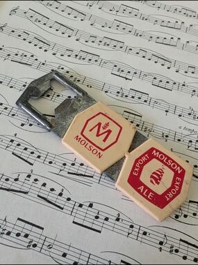 Cream and Red Vintage-Style Bottle Opener